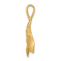 10k Solid Diamond-cut Eagle Head Charm-10C616