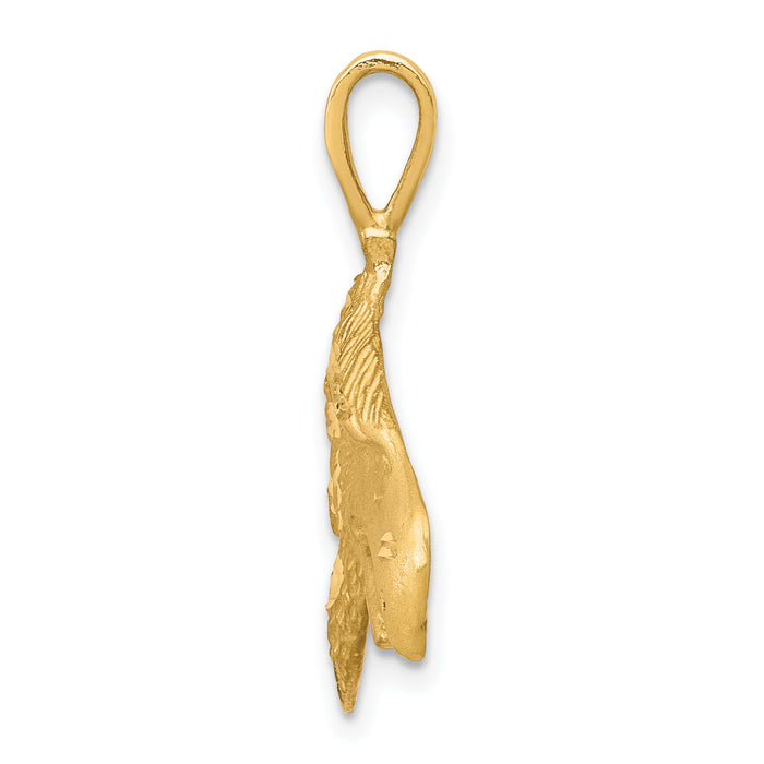 10k Solid Diamond-cut Eagle Head Charm-10C616