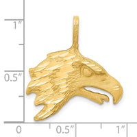 10k Solid Diamond-cut Eagle Head Charm-10C616