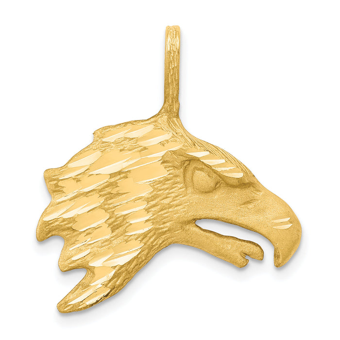 10k Solid Diamond-cut Eagle Head Charm-10C616