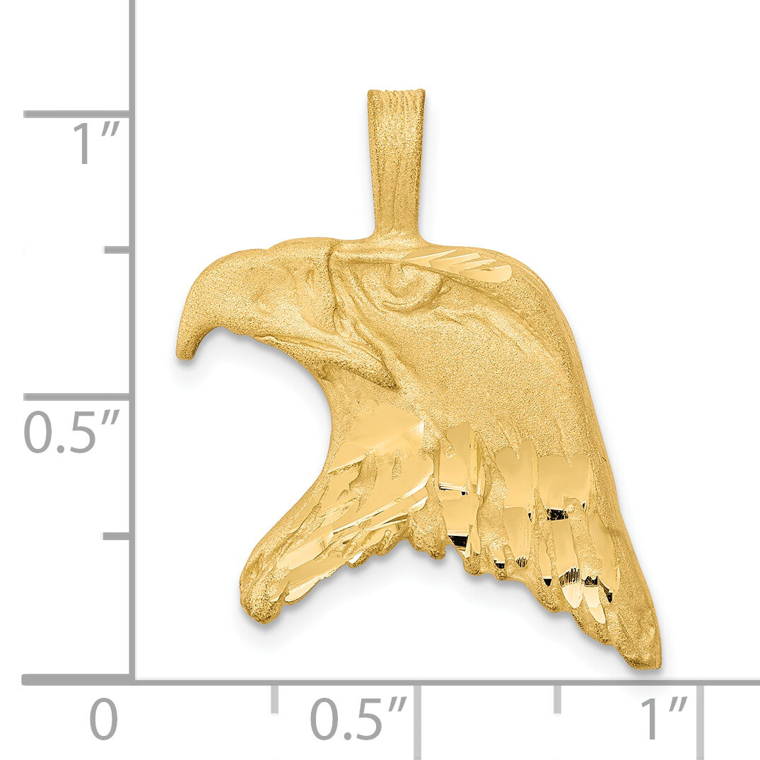 10k Solid Diamond-cut Eagle Head Charm-10C617