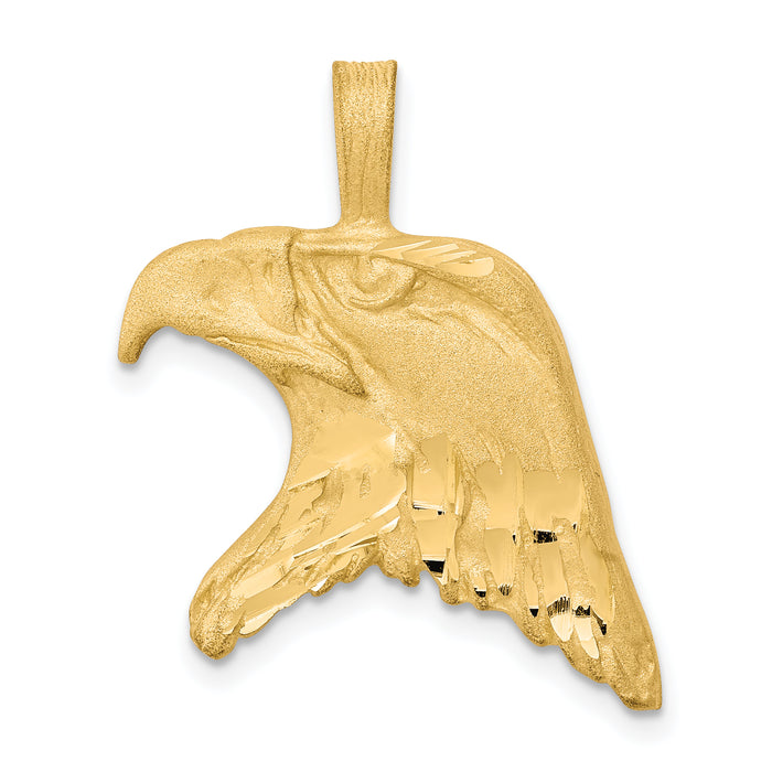10k Solid Diamond-cut Eagle Head Charm-10C617