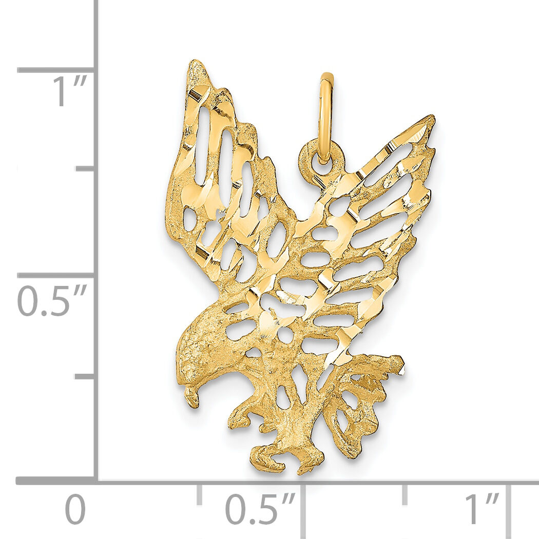 10k Solid Diamond-cut Eagle Charm-10C622