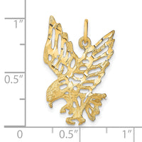 10k Solid Diamond-cut Eagle Charm-10C622