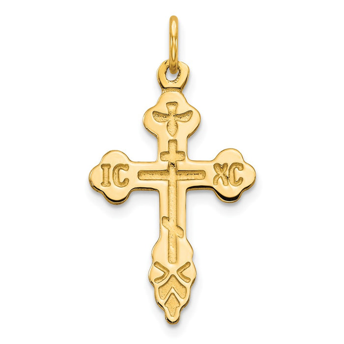 10K Eastern Orthodox Cross Charm-10C66