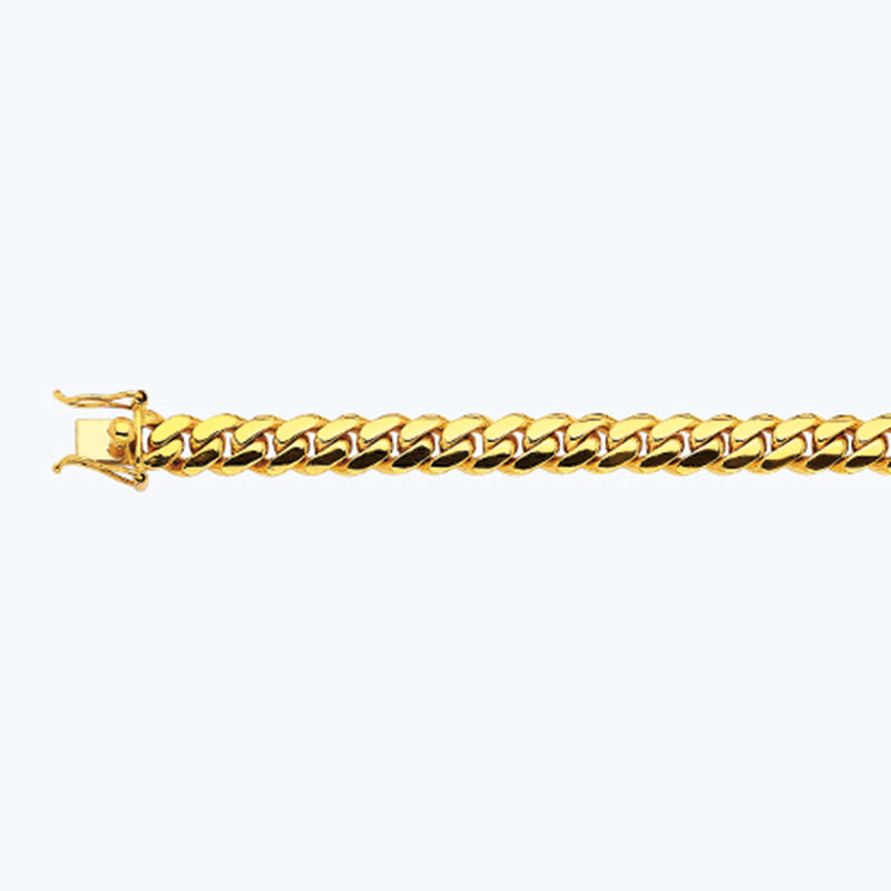 14K 10MM YELLOW GOLD SOLID MIAMI CUBAN 24" CHAIN NECKLACE (AVAILABLE IN LENGTHS 7" - 30")