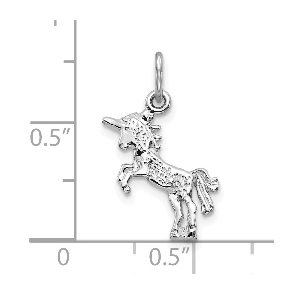 10k White Gold Unicorn Charm-10C670W