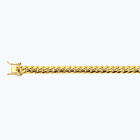 10K 7MM YELLOW GOLD SOLID MIAMI CUBAN 30" CHAIN NECKLACE (AVAILABLE IN LENGTHS 7" - 30")