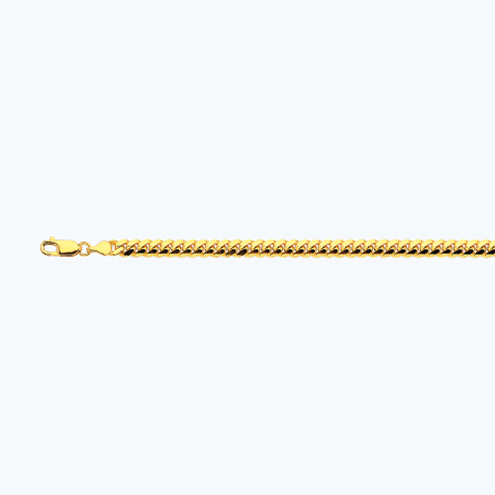 10K 5MM YELLOW GOLD SOLID MIAMI CUBAN 24" CHAIN NECKLACE (AVAILABLE IN LENGTHS 7" - 30")