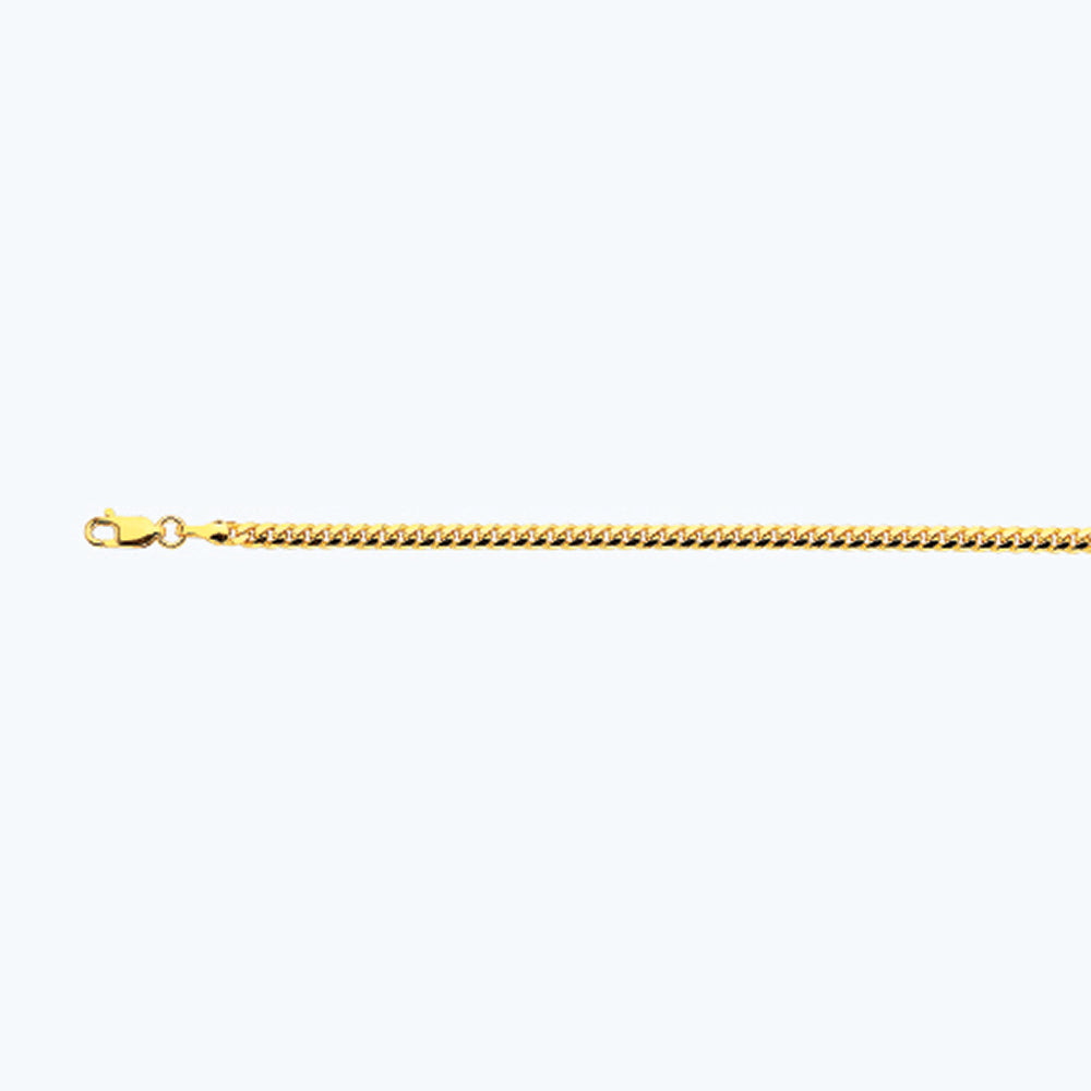 18K 3.5MM YELLOW GOLD SOLID MIAMI CUBAN 18" CHAIN NECKLACE (AVAILABLE IN LENGTHS 7" - 30")