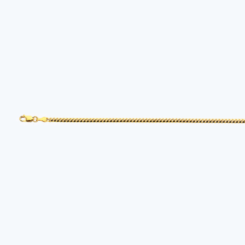 14K 2.5MM YELLOW GOLD SOLID MIAMI CUBAN 16" CHAIN NECKLACE (AVAILABLE IN LENGTHS 7" - 30")