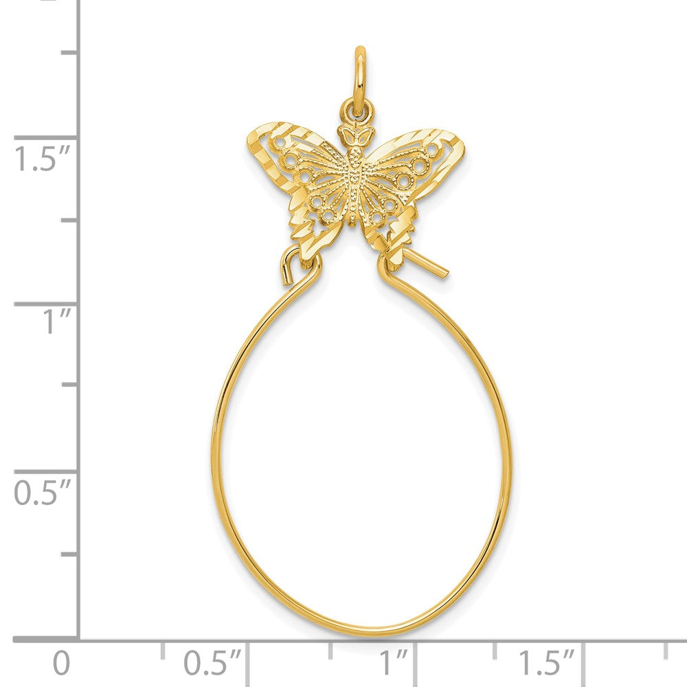 10k Filigree Butterfly Charm Holder-10C691