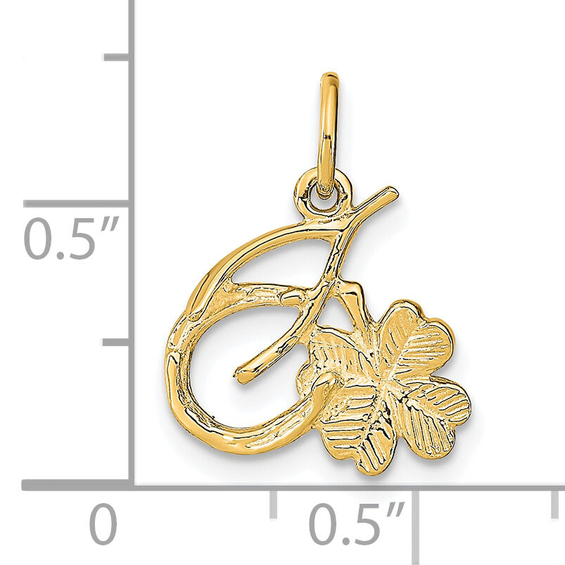10K Solid Horseshoe Wishbone and Shamrock Charm-10C712