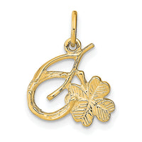 10K Solid Horseshoe Wishbone and Shamrock Charm-10C712
