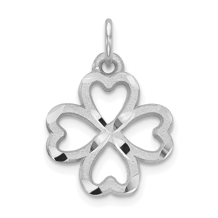 10k White Gold 4-Leaf Clover Pendant-10C719W
