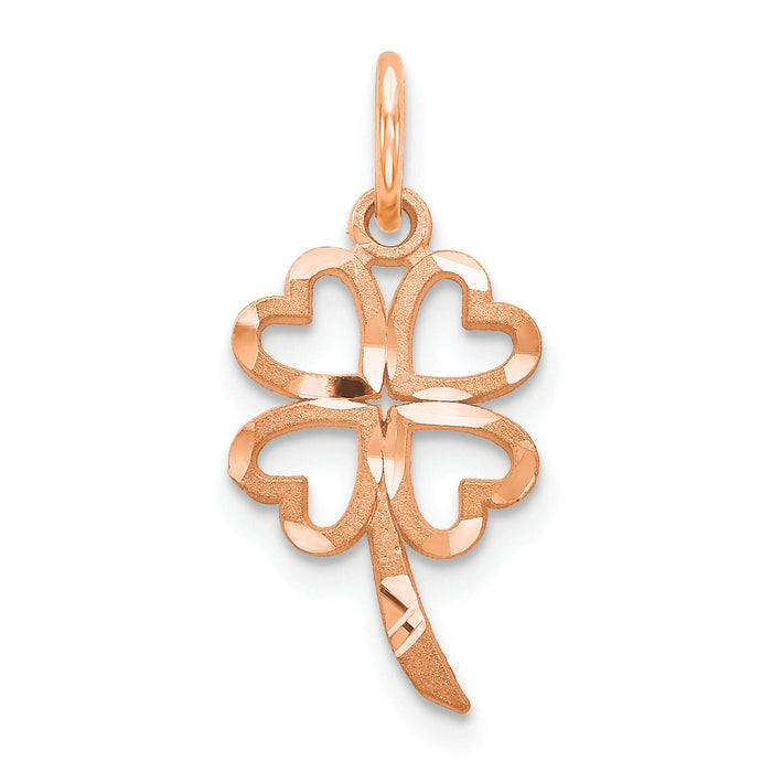 10k Rose Gold Four Leaf Clover Pendant-10C720R