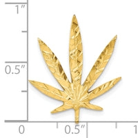 10k Solid Satin Leaf Charm-10C724