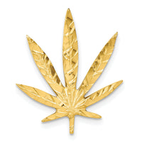 10k Solid Satin Leaf Charm-10C724