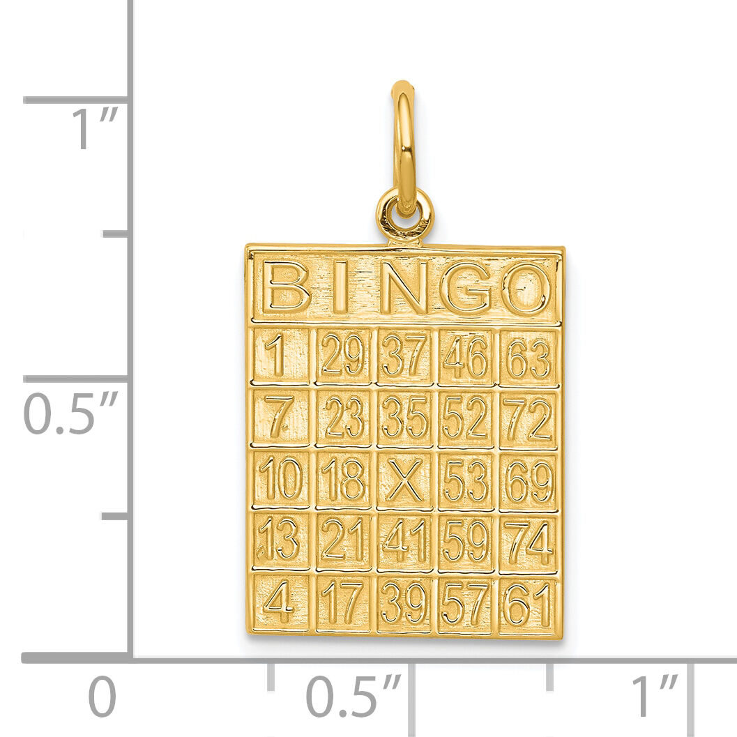 10k Solid Bingo Card Charm-10C728