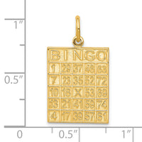 10k Solid Bingo Card Charm-10C728