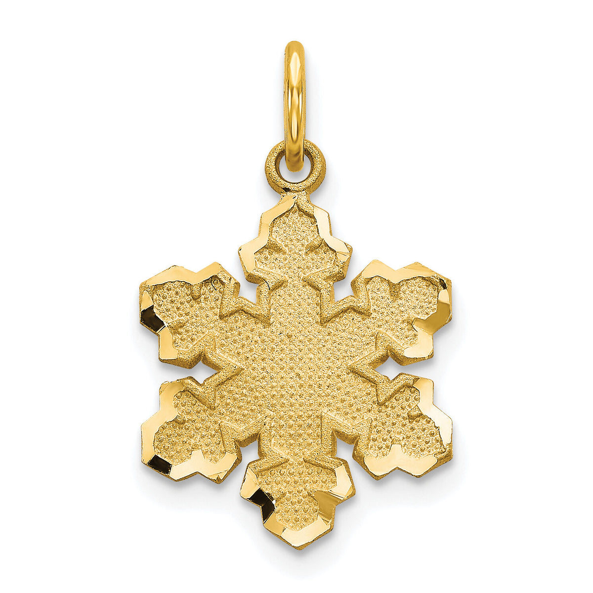 10k Solid Satin Snowflake Charm-10C731