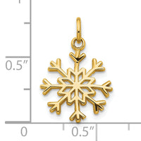 10k Solid Polished Snowflake Charm-10C732