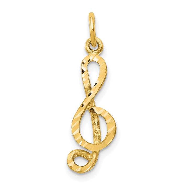 10k Medium Solid Treble Clef Charm-10C739