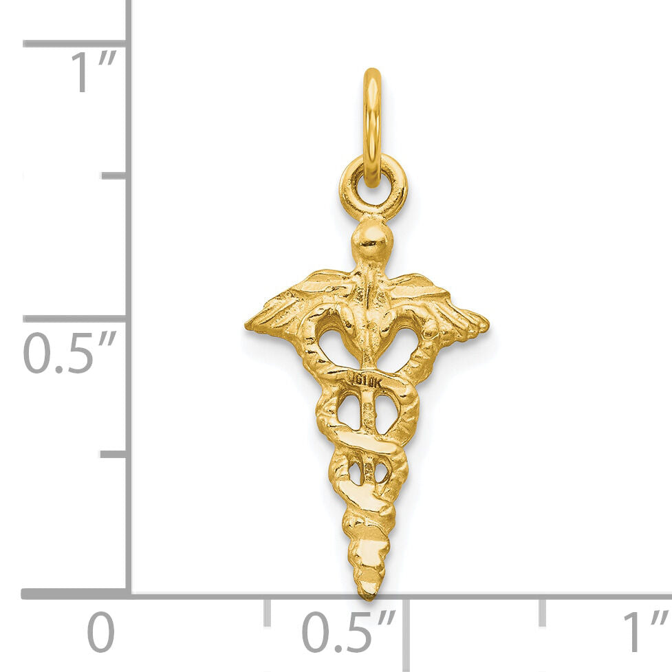 10k Solid Caduceus Charm-10C744
