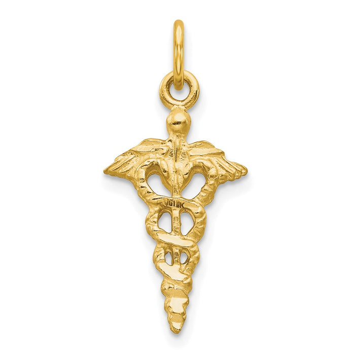 10k Solid Caduceus Charm-10C744