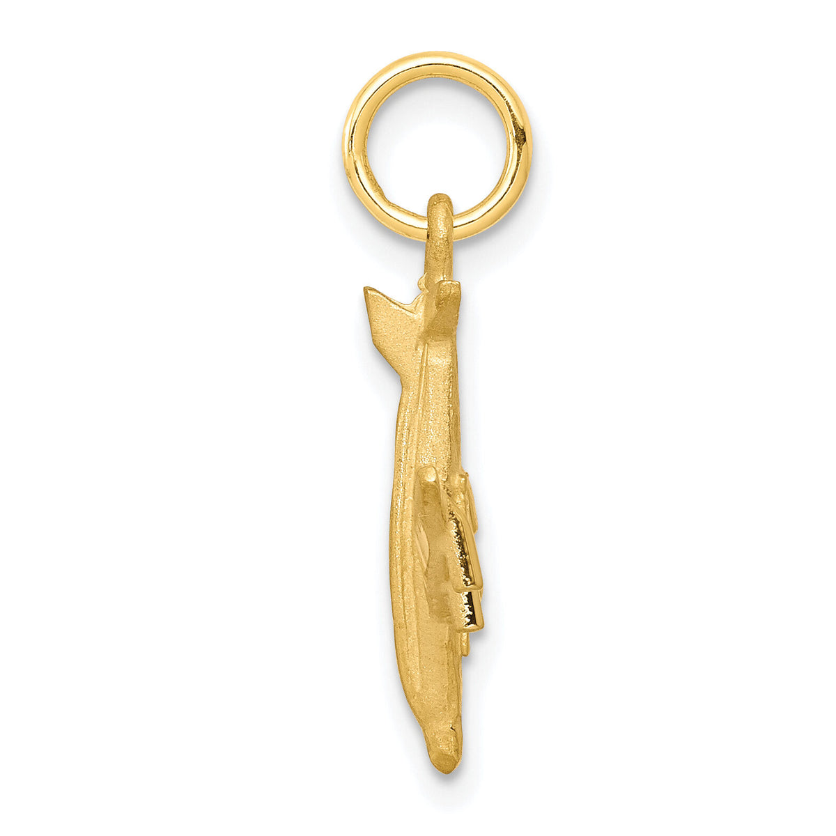 10k Solid Satin Airplane Charm-10C748