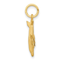 10k Solid Satin Airplane Charm-10C748