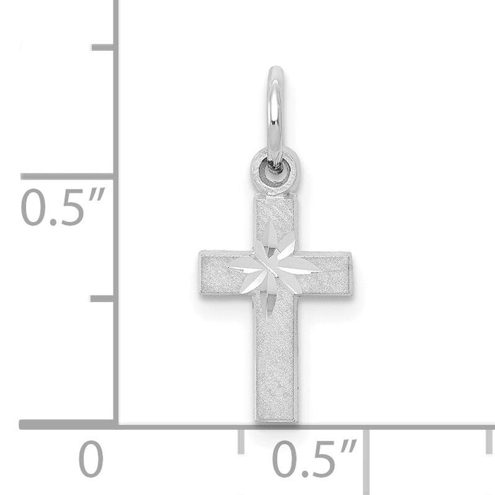 10k White Gold Cross Charm-10C74W