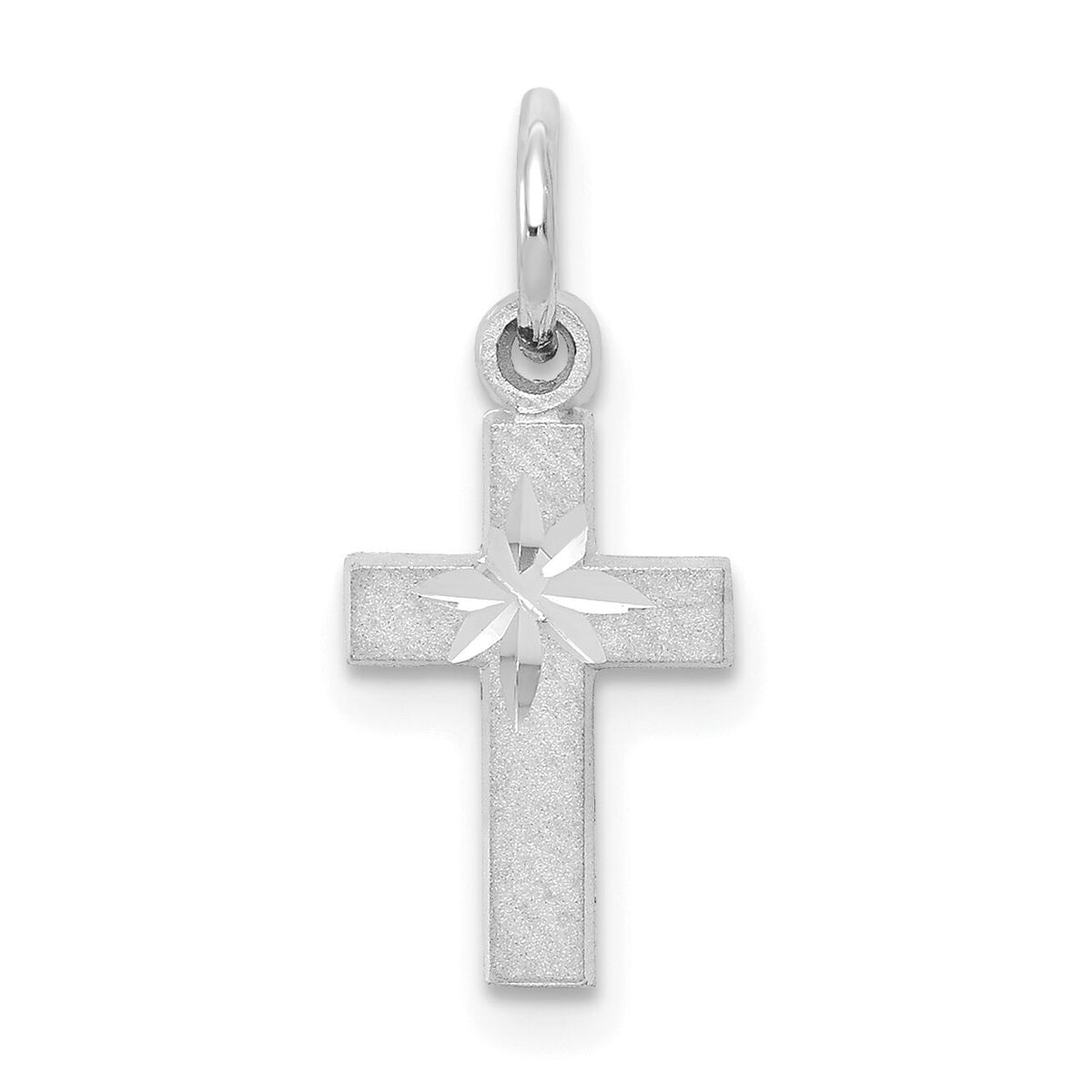 10k White Gold Cross Charm-10C74W