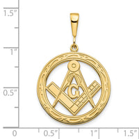 10k Polished and Textured Masonic Symbol Pendant-10C750