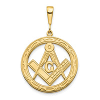 10k Polished and Textured Masonic Symbol Pendant-10C750