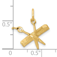 10K Comb and Scissors Charm-10C760