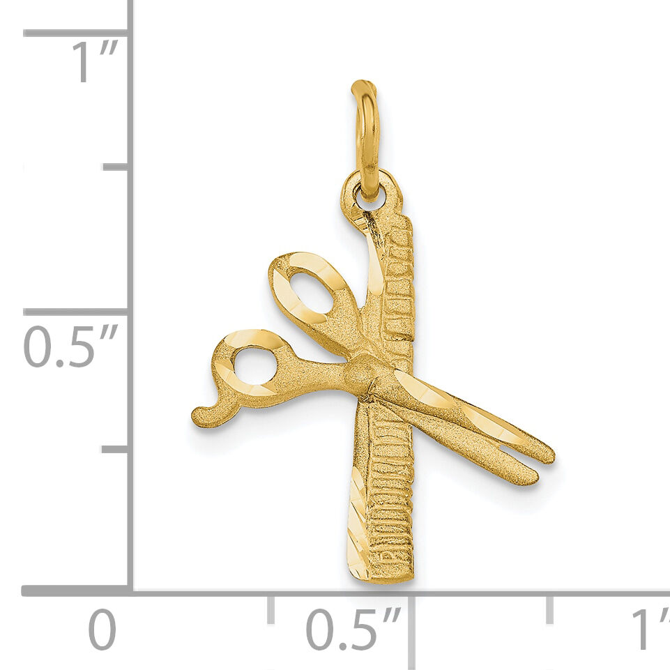 10K Comb and Scissors Charm-10C761