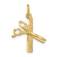 10K Comb and Scissors Charm-10C761