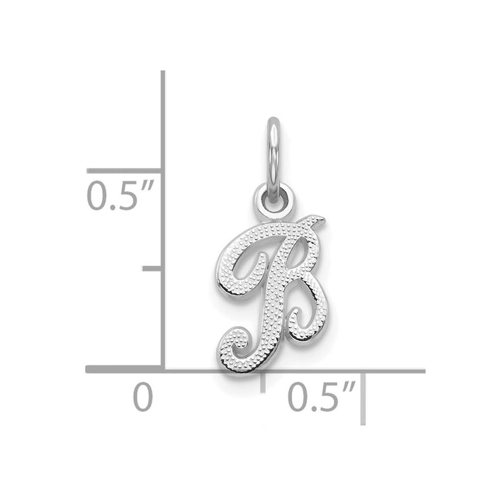 10k White Gold Initial B Charm-10C763WB