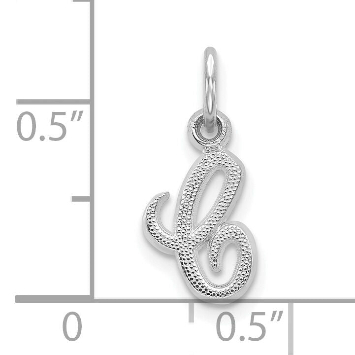 10k White Gold Initial C Charm-10C763WC