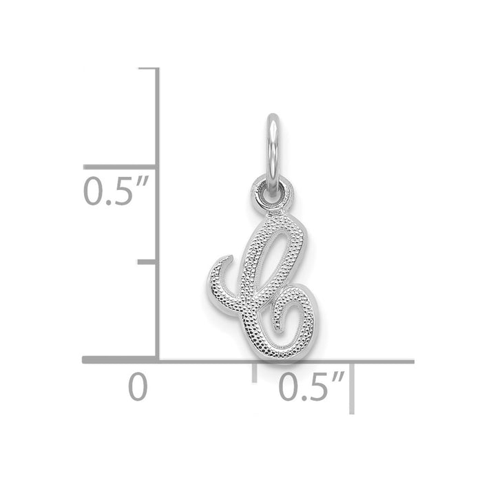 10k White Gold Initial C Charm-10C763WC