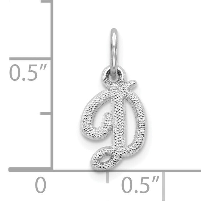 10k White Gold Initial D Charm-10C763WD