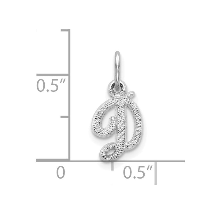 10k White Gold Initial D Charm-10C763WD