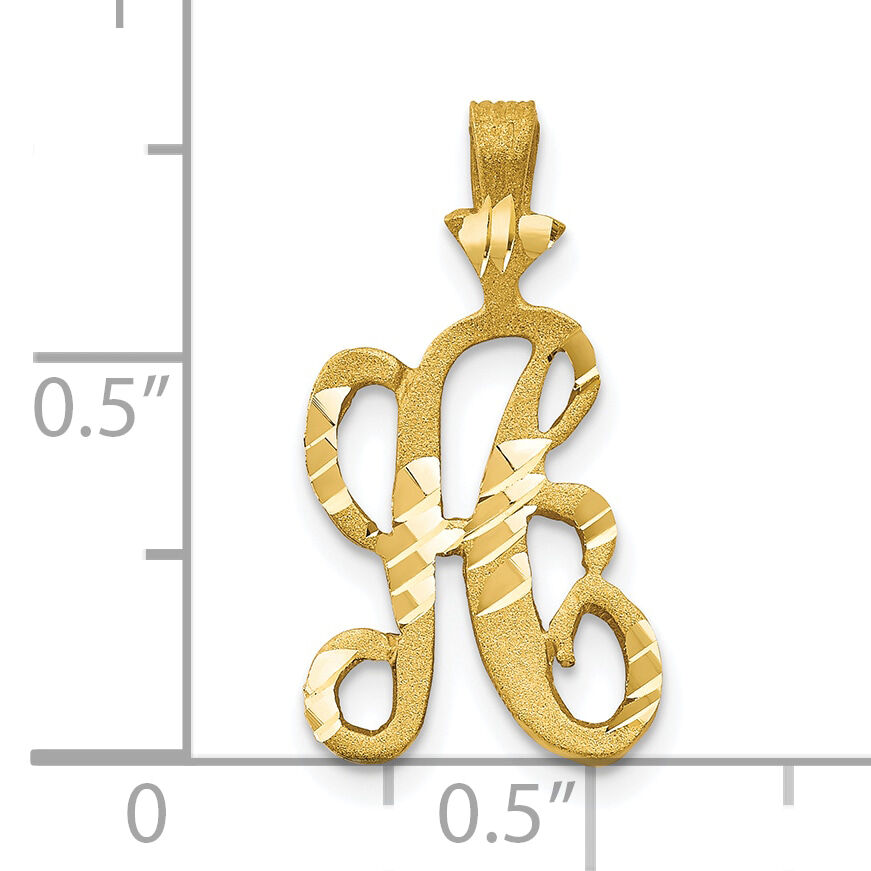 10k Diamond-cut Grooved Initial A Charm-10C767A