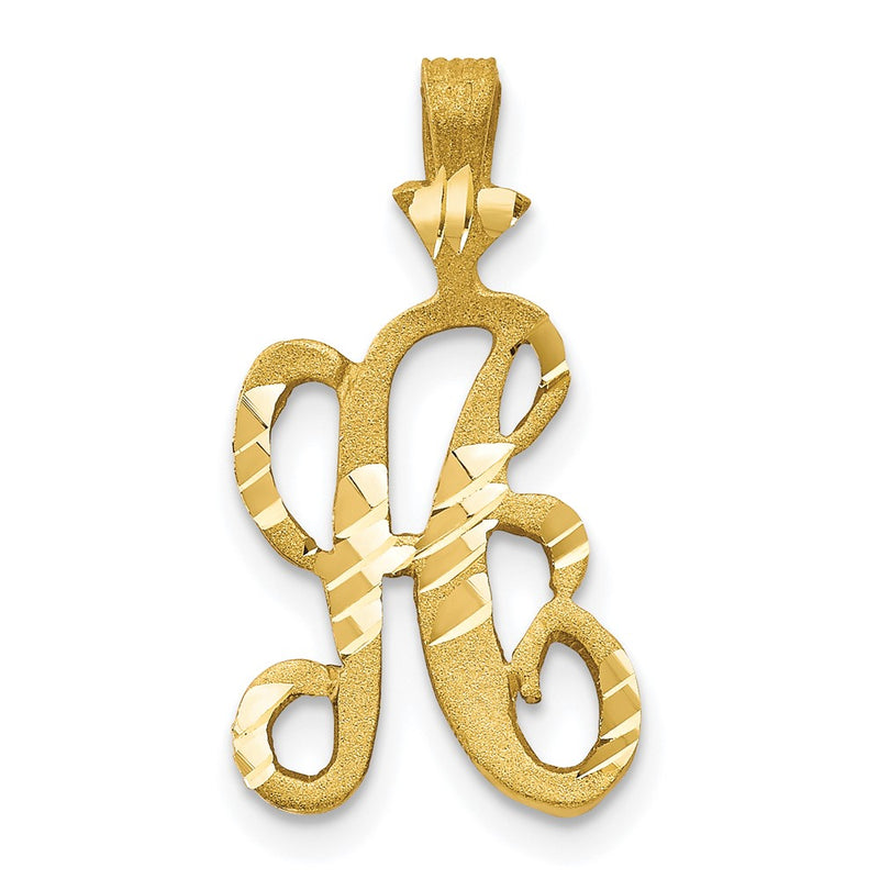 10k Diamond-cut Grooved Initial A Charm-10C767A