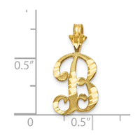 10k Diamond-cut Grooved Initial B Charm-10C767B