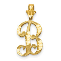 10k Diamond-cut Grooved Initial B Charm-10C767B