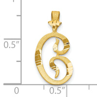 10k Diamond-cut Grooved Initial C Charm-10C767C