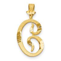 10k Diamond-cut Grooved Initial C Charm-10C767C