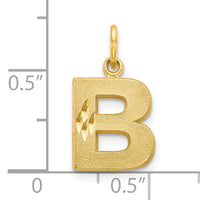 10K Satin Diamond-cut Initial B Charm-10C768B